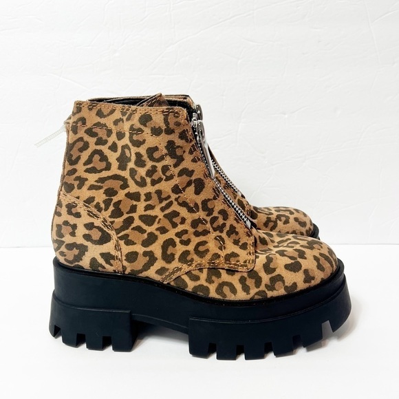 GIANNI BINNI ALL-STAR LEOPARD PRINT SUEDE ZIP CHUNKY LUG SOLE PLATFORM B… - Picture 1 of 8